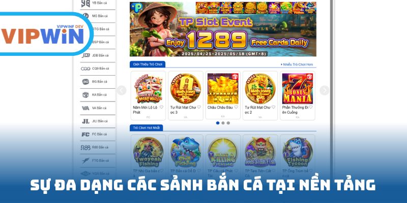 Sự đa dạng các sảnh bắn cá tại nền tảng